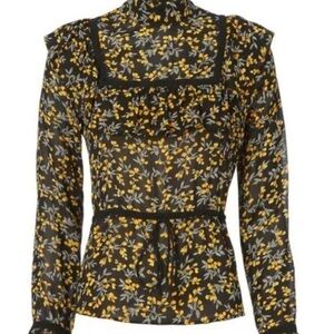 GANNI Marceau georgette floral blouse size 34